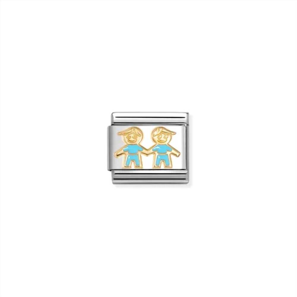 NEW NOMINATION unisex family links bracelet in blue brothers